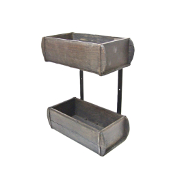 Półka skrzynka regał ze starego drewna podwójny wiszący